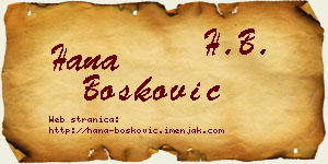 Hana Bošković vizit kartica
